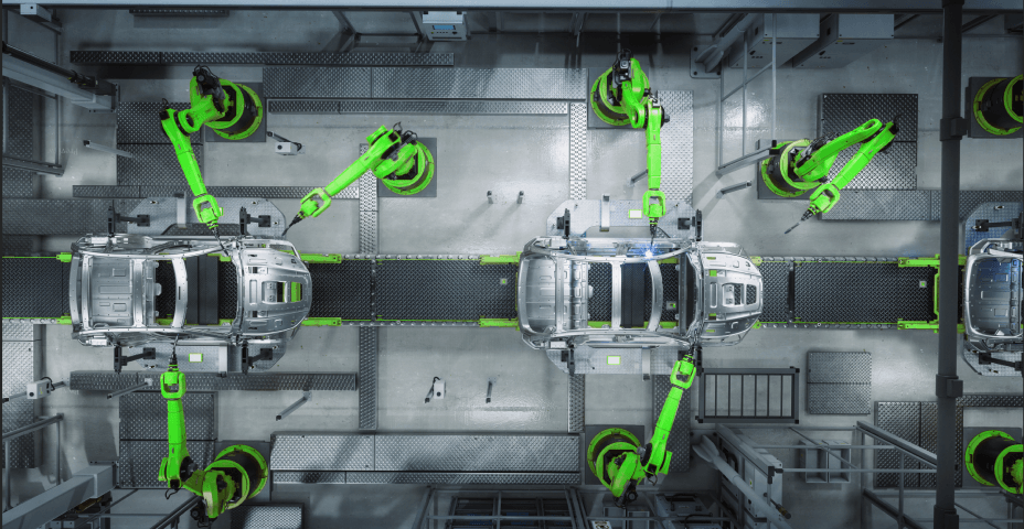 Photo of an automotive conveyor belt